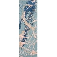 thumbnail image 2 of SAFAVIEH Soho Daffodil Abstract Runner Rug, Blue/Light Pink, 2'6" x 8', 2 of 7
