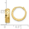 thumbnail image 4 of 14K Yellow Gold Polished And Etched Hinged Hoop Earrings (Width 13.1) (Length 13) - Jbsp, 4 of 5
