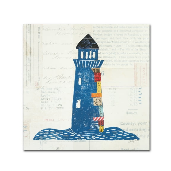 Trademark Fine Art 'Nautical Collage II on Newsprint' Canvas Art by Courtney Prahl