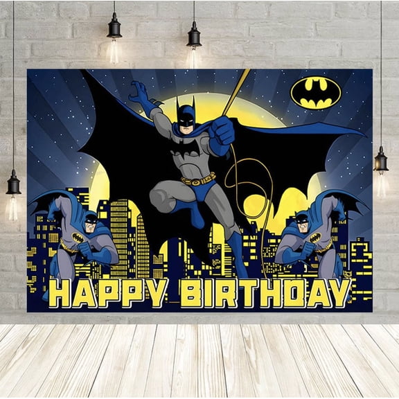 Batman backdrop, 60x40 inches. Suitable for party decorations and birthday party setups.