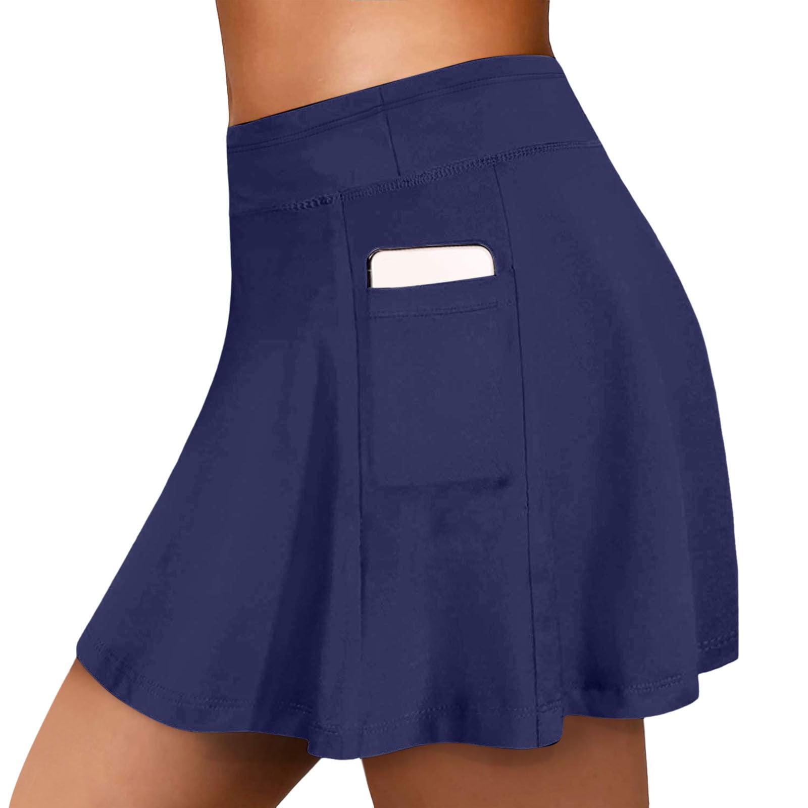 Swim Skirts 2 In 1 Skirts Women High Waisted Swim Skirt Long Skirted Swimsuit Bottom Athletic Bathing Suit Skirt With Panty Swimwear Bottoms Navy L