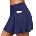thumbnail image 3 of WERYOUNG Women High Waisted Swim Skirt Long Skirted Swim Bottom Athletic Bathing Suit Skirt With Panty Summer Tropical Brazilian Vacation Swimwear Beachwear Soft Navy XL, 3 of 6