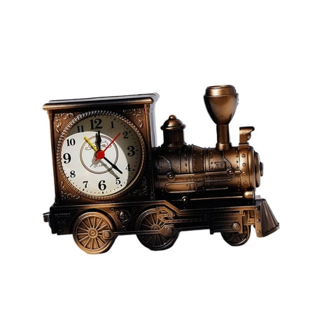 WHAMVOX Railway Engine Clock Creative Alarm for Bedroom Made of ABS and Lightweight 6.3x5.1 Inches