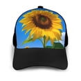 thumbnail image 3 of Yiaed Blue Sky Sunflower Print Baseball Cap Dad Hat Polo Style Plain Blank Adjustable Size, 3 of 5