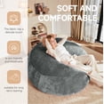 thumbnail image 6 of Bean Bag Chair, 5FT Memory Foam Filling Adult and Teen Sofa Chair, Soft Round Sofa with Removable Flannel Cover, for Living Room Bedroom and Dorm, Dark Grey, 6 of 8
