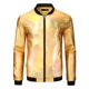 thumbnail image 5 of Chaqueta Varsity Metálica INSPIRE CHIC para Hombre, Cierre de Cremallera, Mangas Largas, Chaqueta Holográfica L Dorada, 5 of 5