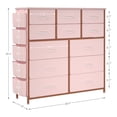 thumbnail image 3 of Dresser for Bedroom with 12 Drawers, Wide Fabric Dressers of Drawers with Side Pockets, Chest of Drawers for Living Room, Closet, Hallway, Pink, 3 of 6