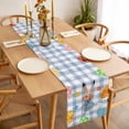 thumbnail image 3 of Table Runner 70 Inches Long for Kitchen Dining, Spring Easter Dresser Scarf Farmhouse, Dining Table Decorations for Wedding/Parties, Blue Plaid Bunny Colorful Eggs Floral 13 x 70 In, 3 of 8