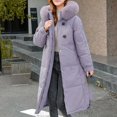thumbnail image 2 of Viikei Winter Coats for Women Women Warm Pocket Coat Turn Down Collar Long Jacket Winter Down Parkas, 2 of 3