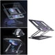 thumbnail image 1 of Elevador de soporte de soporte de computadora portátil de metal ajustable de escritorio con ventilador de refrigeración para el hogar de la oficina Gris Soledad Soporte para tableta portátil, 1 of 10