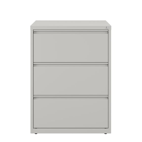 Hirsh 30"W HL10000 Series Metal 3 Drawer Lateral File Cabinet in Light Gray