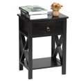 thumbnail image 2 of GoDecor Black Wood Contemporary Beside Table Nightstand with A Drawer, 2 of 7