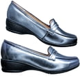 thumbnail image 3 of Mocasín Piel Borrego Cómodo Tacón Herraje Pie Delicado P3 Plata, 3 of 5