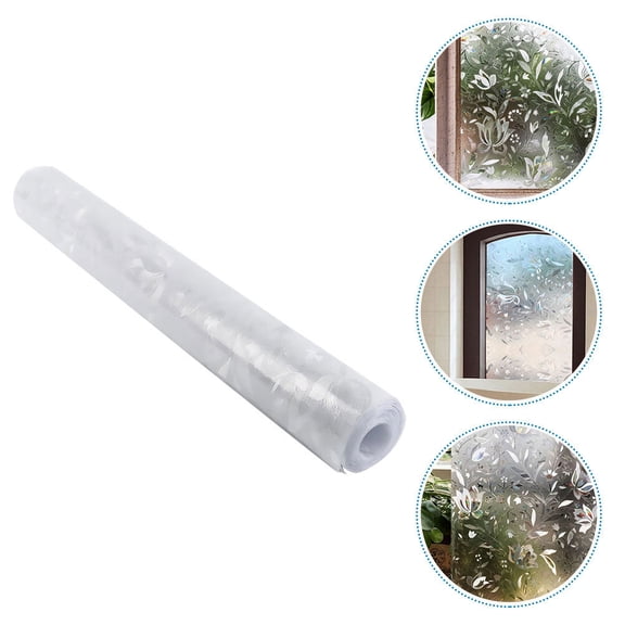 UPGRATOR 1Pc Chic Decorative Glass Film White Frosted Flower Pattern Window Sticker for Room