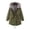 Army Green, variant on AOOCHASLIY Fall Clothes Women's Winter Long Thickening and Velvet Keeping Warm Casual Coat with Hat
