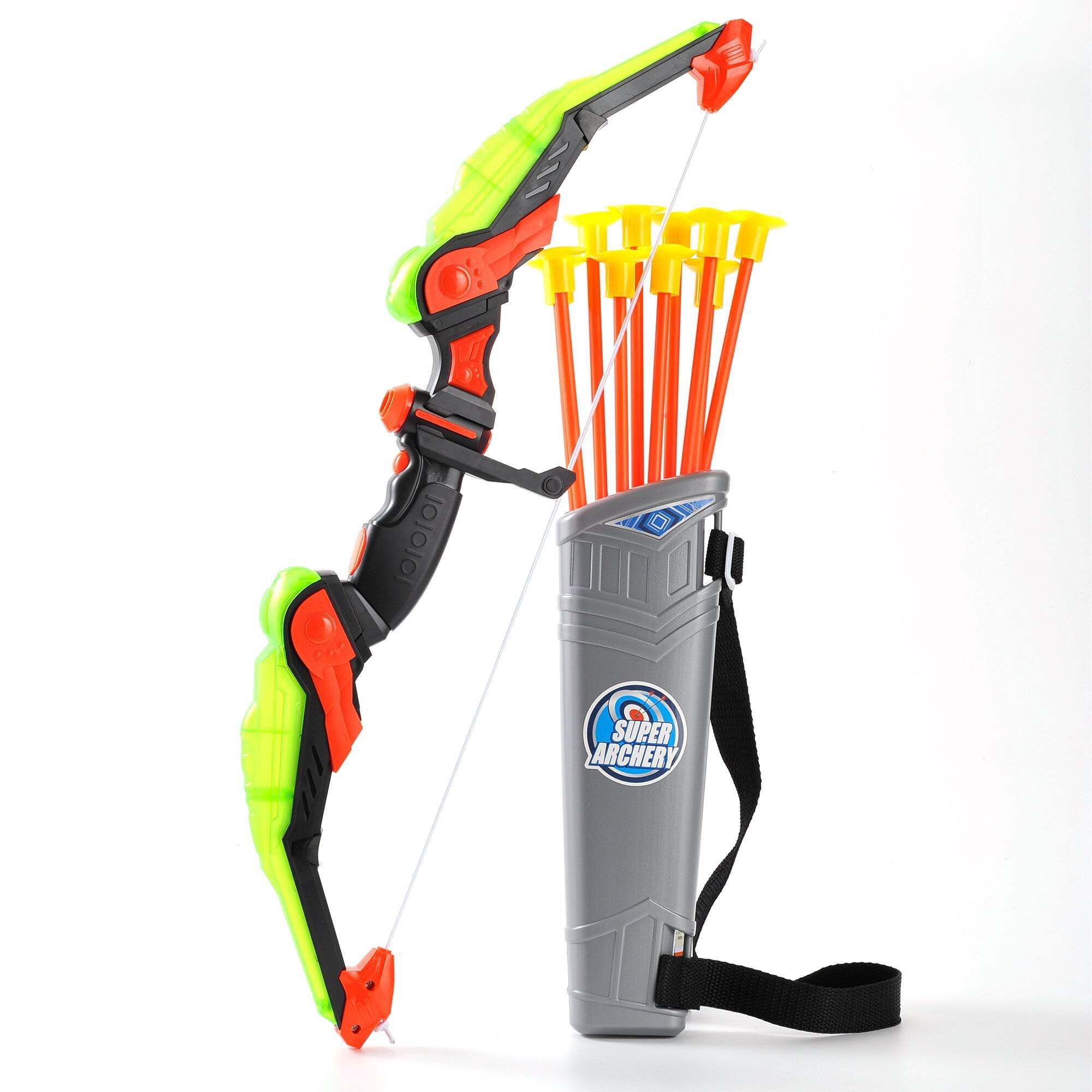 AZ Trading PS4B1 Green LED Light Up Bow & Arrow Archery Toy with Suction Cup Arrows, Green