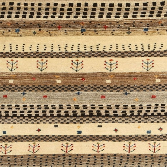 Ahgly Company Indoor Square Contemporary Sienna Brown Abstract Area Rugs, 7' Square