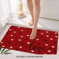thumbnail image 6 of Valentines Doormat Outdoor Entrance 24"x36", Black White Love Heart Red Absorb Moisture Dirt Door Mats, Non-Slip Rubber Backing Floor Mats Indoor, Low-Profile Front Door Rugs, 6 of 9