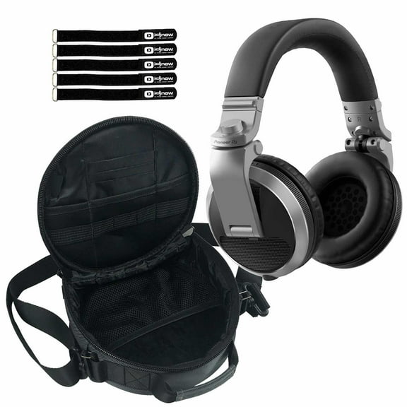 Pioneer DJ HDJ-X5 Over-ear Silver DJ Headphones with Headphone Gear Bag Package