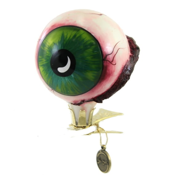 Green Eye Ball Ornament - 1 Glass Ornament 3 Inch, Glass - Bloodshot Halloween Clip On 2020214