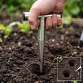 thumbnail image 4 of Stainless Steel Garden Dibber Heavy Duty T-Handle Handheld Bulb Planter Tool Hole Puncher Soil Dibber for Planting Bulbs Seedlings and Transplanting Ideal for Vegetable Gardens and Flower Beds, 4 of 6