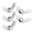 thumbnail image 1 of 5 Pcs Tuerca Mariposa de Rosca Gruesa M4 de Zinc de 4mm, Color Plateado, 1 of 1