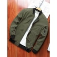thumbnail image 4 of Eyicmarn Men's Bomber Jackets Solid/Contrast Color Stand Collar Long Sleeve Zip Front Coat with Zipper Pocket, 4 of 6