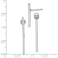 thumbnail image 2 of Primal Silver Sterling Silver Rhodium-plated CZ Bar Front and Back Post Earrings, 2 of 4