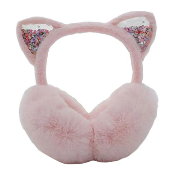 Fgnfyis Winter Foldable Warm Earmuffs For Kids Cold Weather Thermal Ear Light Pink One Size