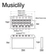 thumbnail image 2 of Musiclily Ultra 52.5mm(2-1/16 inch) Full Solid Brass 6-Screw PRS Style Knife Edge Tremolo Bridge for Strat Style Electric Guitar, Nickel, 2 of 5