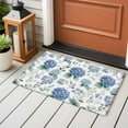 thumbnail image 5 of Blue Spring Floral Bathroom Mat 2x3 FT, Non Slip Small Kitchen Mat, Watercolor Botanical Elegant Washable Soft Backed Front Door Throw Rug Non-Shedding Indoor Outdoor Doormat for Entryway Sink, 5 of 9