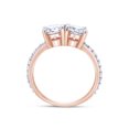 thumbnail image 5 of Round Cut Lab Created Moissanite Diamond 2-Stone Engagement Wedding Ring For Women In 14K Rose Gold Plated 925 Sterling Silver(G-H/VVS1,1.85 Cttw)-6.5, 5 of 8