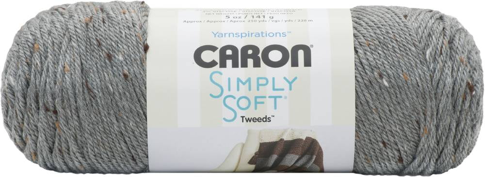 Caron Simply Soft Tweeds Yarn 12/Pk-Gray Heather - Walmart.com