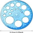 thumbnail image 2 of EIMELI 1pc 360° Circular Protractor  Drawing  Plastic Round Ruler Template with 16 Circles  Circle Stencil Measuring Tools  Building Formwork Office School Supplies(Color Random), 2 of 6