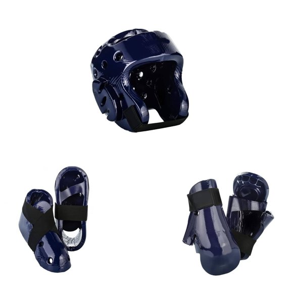 6 piece karate Taekwondo sparring gear combo set by Eclipse Color: Blue, Size: child small