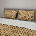 thumbnail image 2 of Vintage Comforter & Sham Bedding Set, Celtic Style Interlaced Geometric Circles with Abstract Stars at the Centre, 3 pcs Duvet Set Microfiber Filling Quilt, 5 Sizes, Caramel and Beige, by Ambesonne, 2 of 4