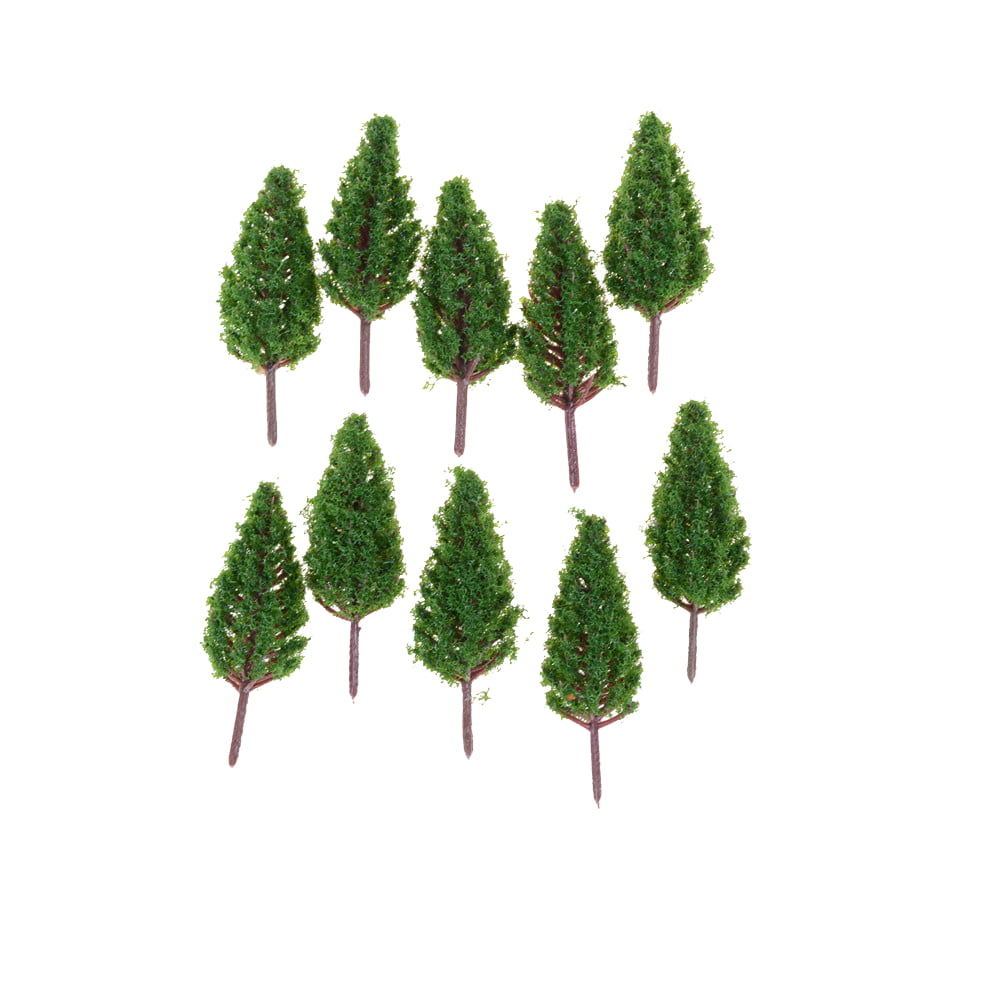 10pcs/Set 68mm Plastic Model Trees For Park Street  landscape Scene SceneryBLUS 