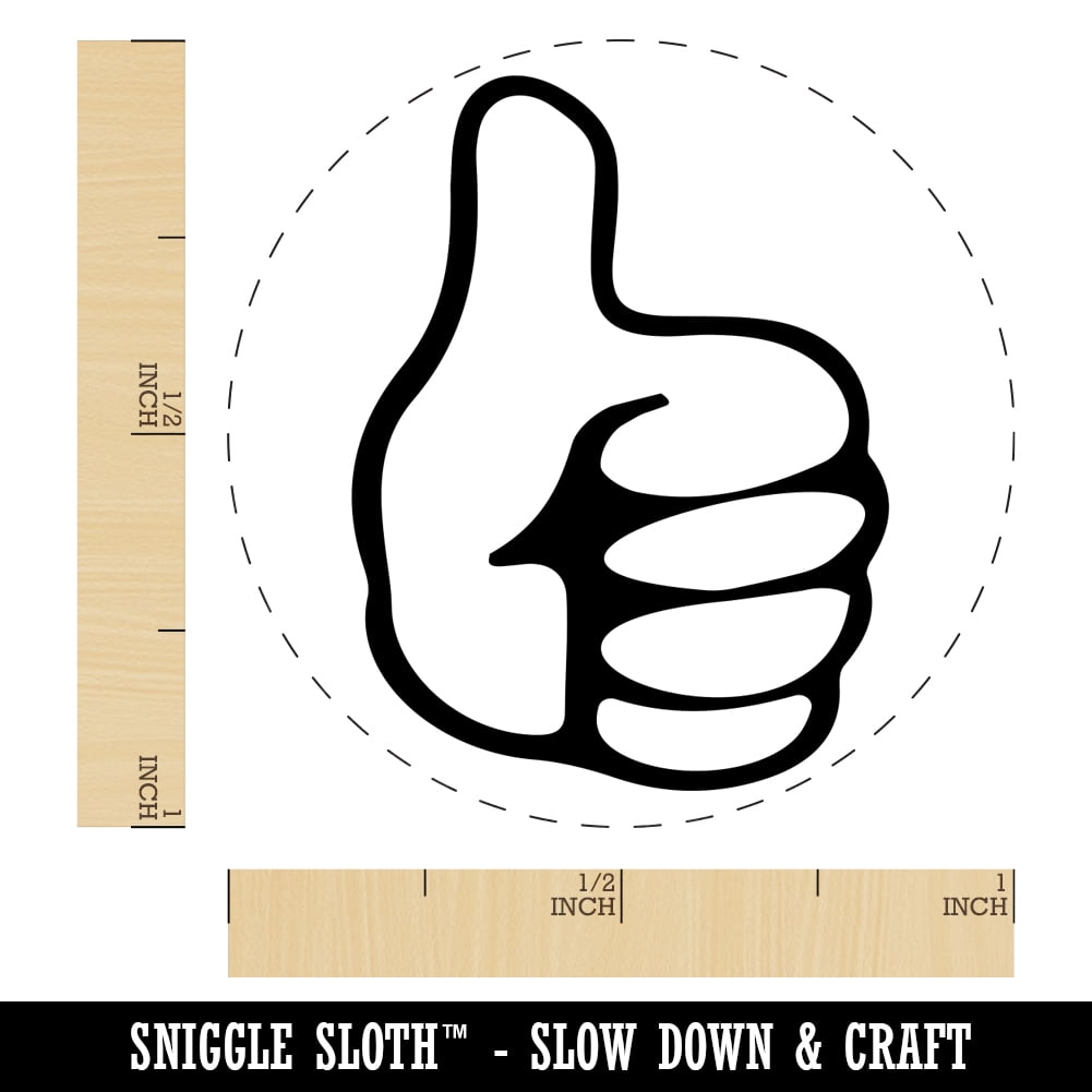 Thumbs Up Down Self-Inking Rubber Stamp Ink Stamper - Orange Ink - Medium 1 Inch