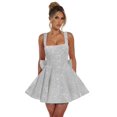 thumbnail image 1 of Vestido de bienvenida Dessiny Silver Sequin Aline Mini 2025, 1 of 6