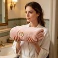 thumbnail image 4 of Btomtd Cotton Household Bath Towels, Water Absorbing Body Drying Towels, Non-Shedding Embroidered Shower Towels, Size 67" x 27.5", Pink, 4 of 5