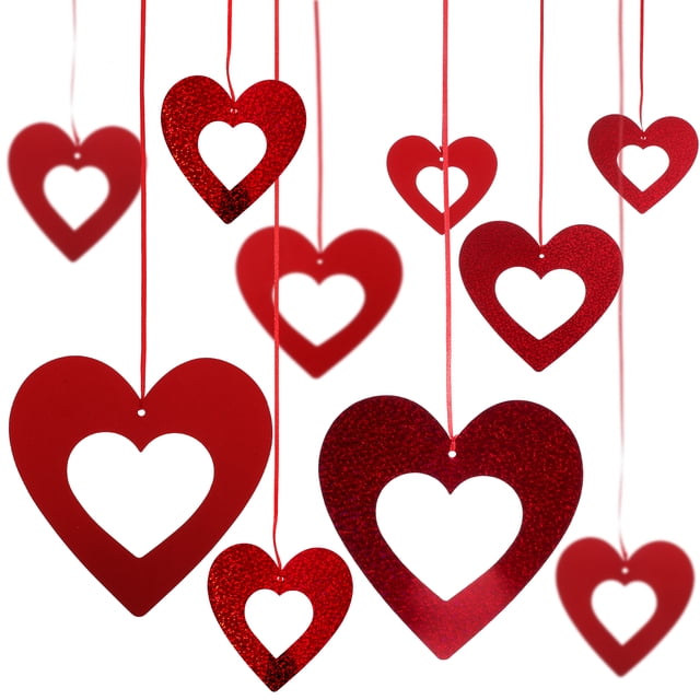 40 Uds. Decoraciones de corazones colgantes decoraciones colgantes de San Valentín decoraciones de habitación de San Valentín decoraciones de boda