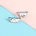 thumbnail image 4 of Trayknick Unisex Origami Airplane Boat Enamel Brooch Pin Jacket Bag Badge Friend Gift XZ2461, 4 of 12