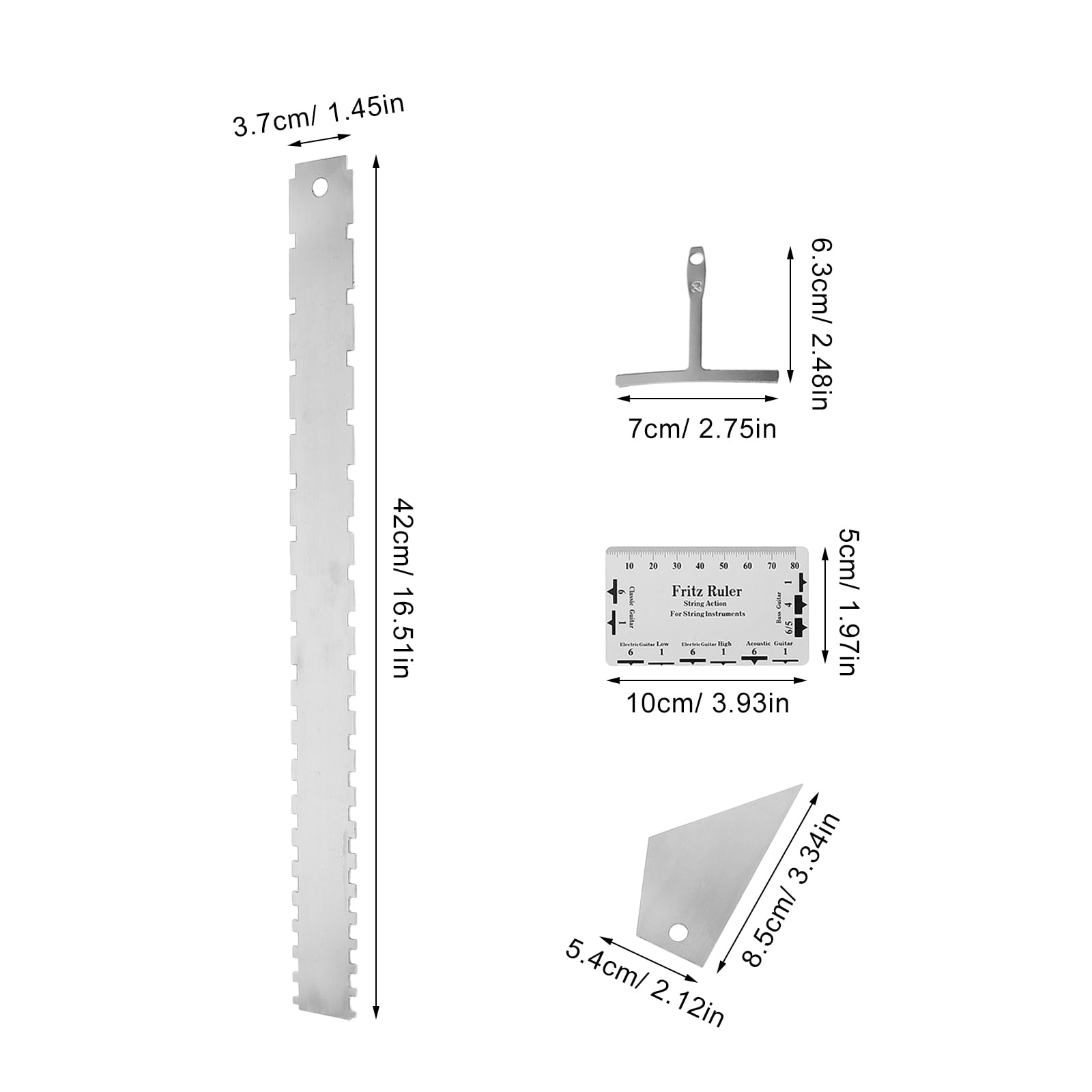 ELAYARD Guitar Fret Radius Gauge Metal & Plastic Precision Tool for Accurate Guitar Setup, Maintenance, and Adjustment at Home
