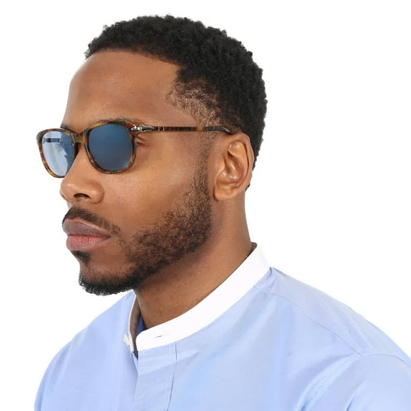 Persol Light Blue Rectangular Unisex Sunglasses PO1935S 108/56 53