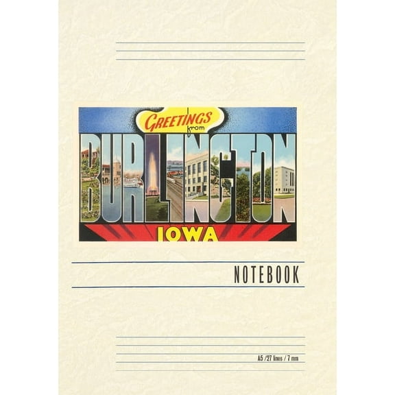 Vintage Lined Notebook Greetings from Burlington (Paperback)