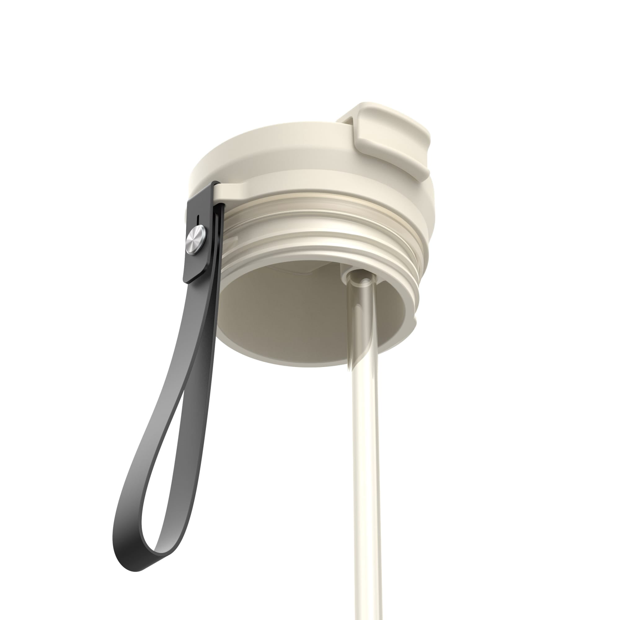Contigo DualSip Leakproof Plastic Reusable Water Bottle with Carrying Strap, Cream/Clear, 24 oz