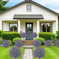 thumbnail image 2 of Set of 2 Artificial Boxwood Topiary Ball with Lavender Flowers, UV Resistant Faux Bushes with Ground Spike, Indoor Outdoor Porch Garden Decor, 2 of 6