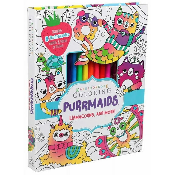 EDITORS OF SILVER DOLPHIN: Kaleidoscope Coloring: Purrmaids, Llamacorns, and More!: Includes 8 Fruit-Scented Markers and Dozens of Designs! (Hardcover)