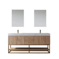 thumbnail image 2 of Vinnova Alistair 72" White Grain Stone Top with Mirror in North American Oak, 2 of 10