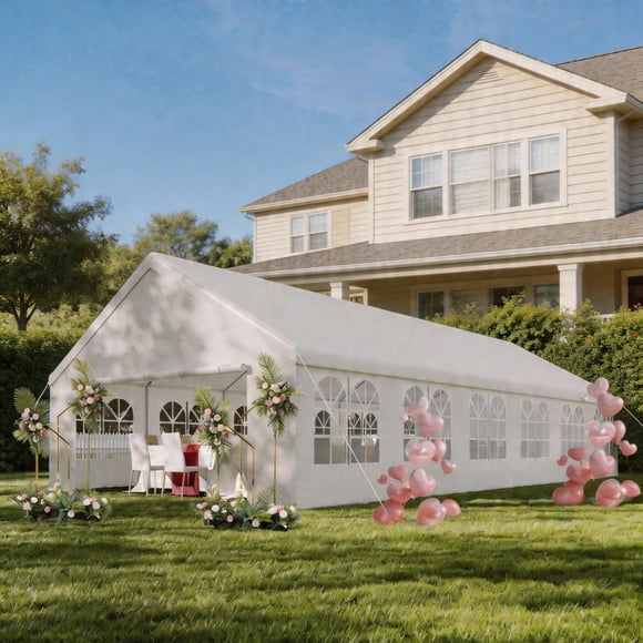 OUTWIND Large Event Tent with 2 Doors, Extra Outdoor Party Tents 20x40 Heavy Duty, with Waterproof Top, Removable Sidewalls & Straight Edge, for Backyard Parties Events Anniversary